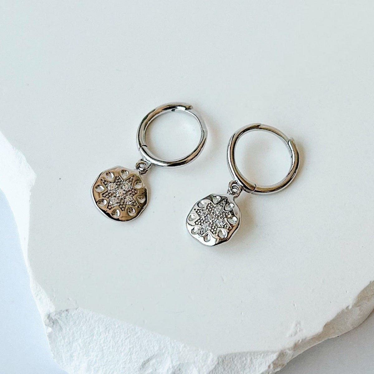 Boucles D'oreilles Diamant Polki - Argent 925 Plaqué Or - Style Victorien - Neuf Sans Boîte