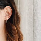 Ear cuff double mixte - argent - HoraceJewelry