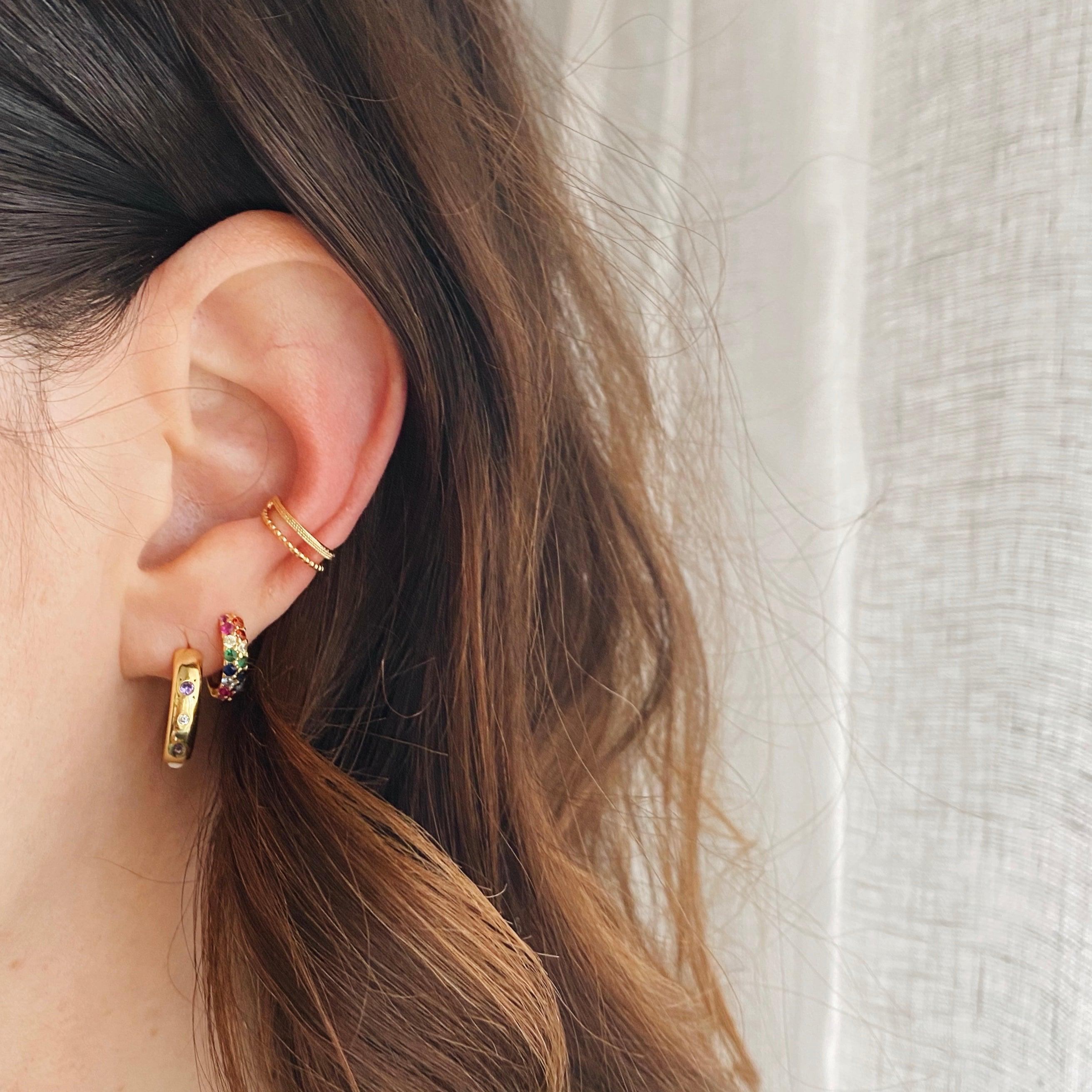 Ear cuff double mixte - or - HoraceJewelry