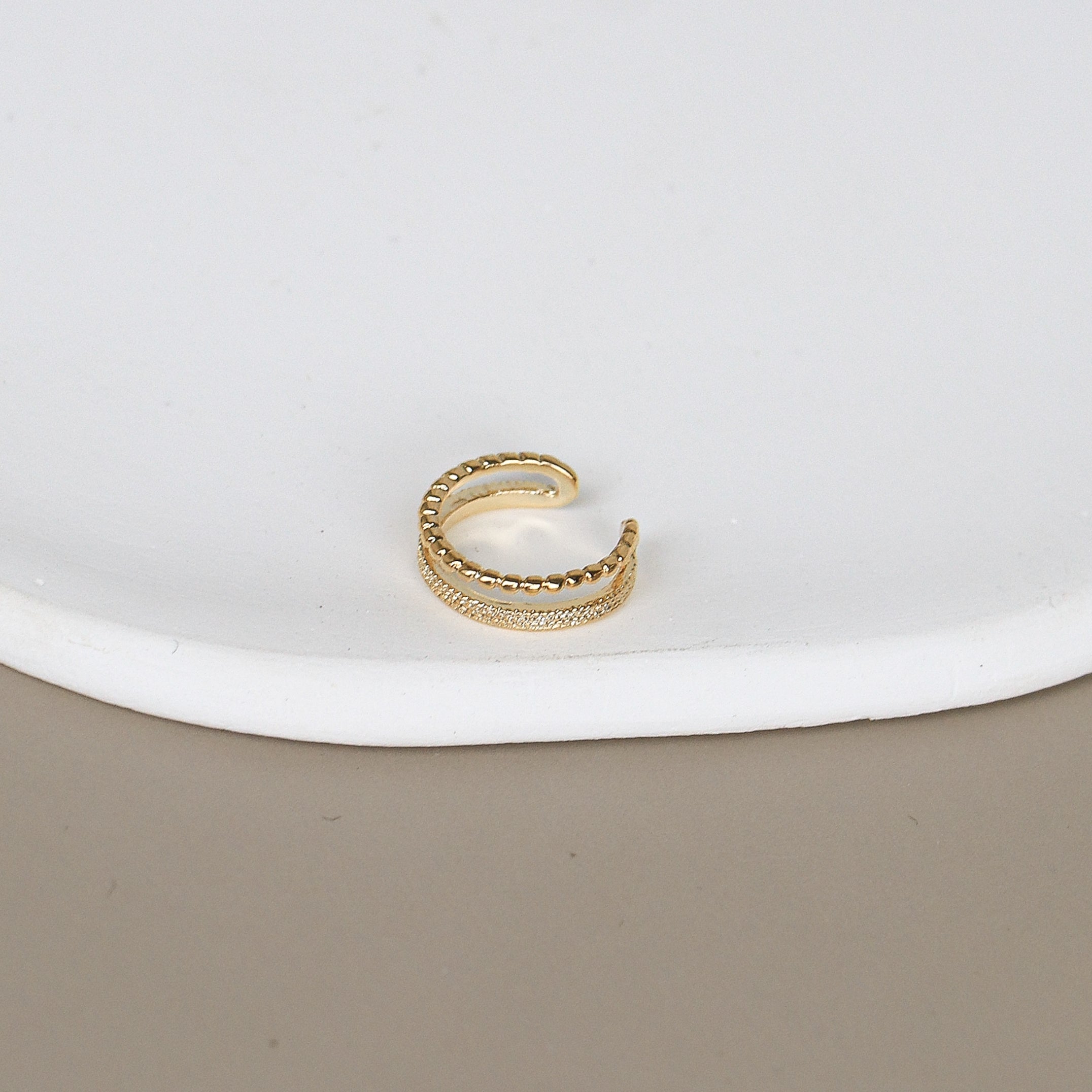 【HYERES LOR】Etincelle Silver antique ear cuff double Ear Cuff Basic - Silver – HoraceJewelry