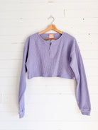 Girl Crush - Chandail court henley gaufré lilas – seconde main