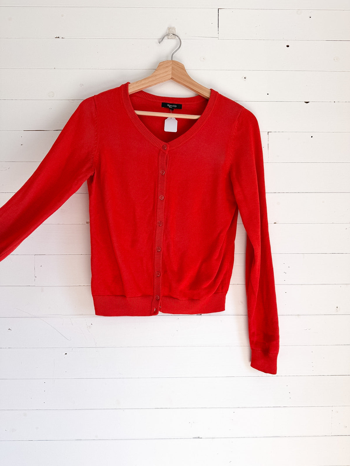 Veste en tricot rouge RW & Co. – seconde main