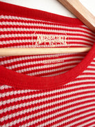 Chandail en tricot gaufré ligné rouge et blanc American Eagle – seconde main