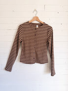 Cardigan côtelé brun et beige Missguided – seconde main