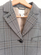 Veston boxy à carreaux gris avec poches H&M – seconde main