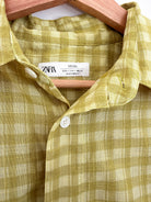 Chemise à carreaux vert lime Zara Studio – seconde main